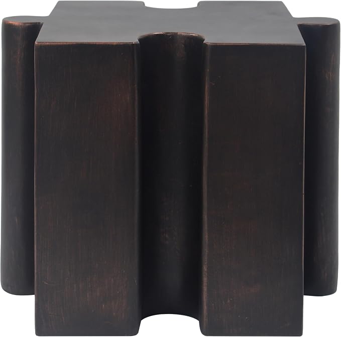 Christopher Knight Home Daton 3 Piece Interlocking Outdoor Side Table Set, Modular Lightweight Concrete Coffee Table, Convertible MGO End Table for Indoor&Outdoor, Design for Creative Set Up, Copper