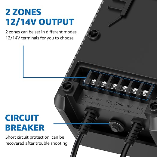 SUNVIE 200W Low Voltage Landscape Transformer with 2 Independent Control Output Landscape Lighting Transformer with Timer and Photocell Sensor 120V AC to 12/14V AC Weatherproof Low Voltage Transformer