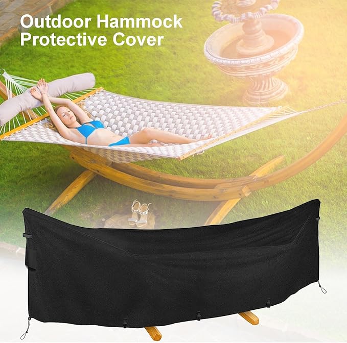 Hammock Stand - 420D Oxford Hammock Cover Waterproof | Dustproof Hammock Cover Camping | Heavy Duty Outdoor Swing Chair Cover | Waterproof Hammock Cover with Handles and Vents for Outdoor Garden