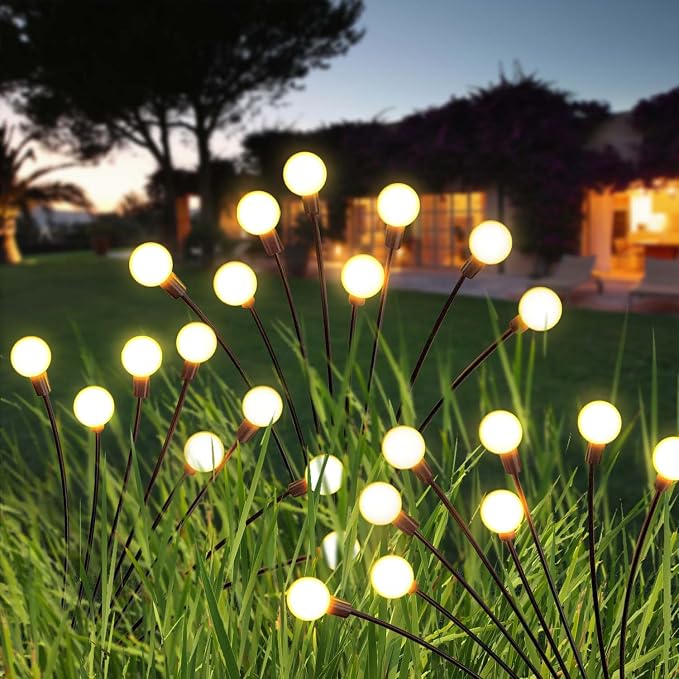 NBQQ Solar Lights Outdoor 10 Pack of 60 LEDs Swaying Firefly Garden Decor | Waterproof Solar Garden Lights for Yard Pathway Patio, Swaying Lawn Decor as Gardening Gifts for Women,Christmas Decor
