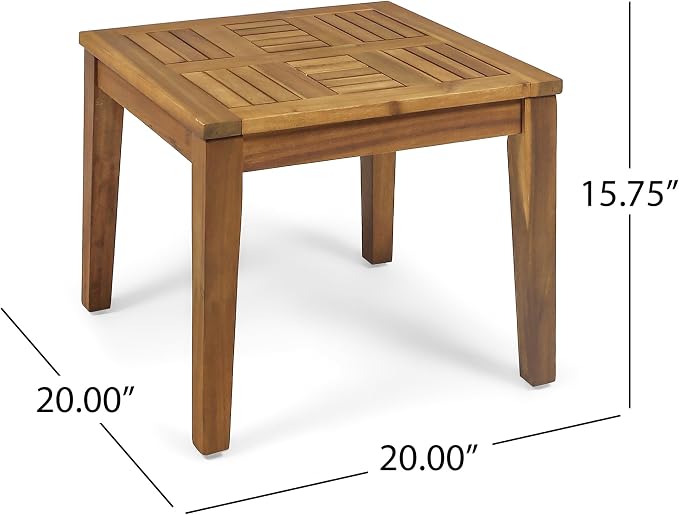 Christopher Knight Home Outdoor Acacia Wood Side Table, Natural