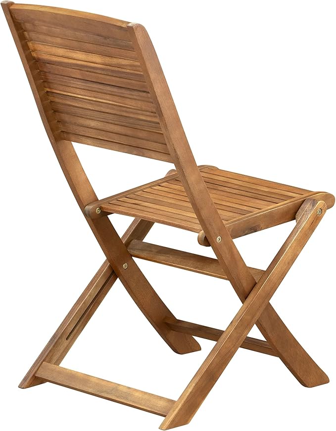 East West Furniture DIFM5CWNA 5 Piece Patio Garden Table Set Includes an Oval Outdoor Acacia Wood Dining Table and 4 Folding Side Chairs, 36x60 Inch, Natural Oil