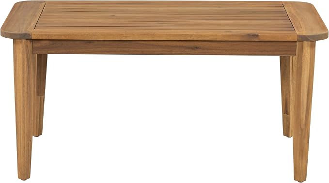 Christopher Knight Home Pula Patio Coffee Table, Acacia Wood Accent Table, Rectangluar End Table, Book Table, Slat Pannel Side Table, Outdoor Acacia Wood Table for Yard Garden Porch Balcony, Teak