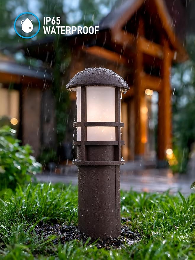 LEONLITE 4-Pack RGBCW Low Voltage Landscape Pathway Lights, 3W, CRI90 | Color Changing, 12-24V AC/DC, Aluminum, ETL, Multi-Color, Low Voltage LED Bollard Path Lights, for Walkway Yard Garden