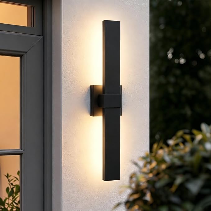 LamQee Aluminum 24 in Long Outdoor Wall Light Fixture, 3000K Integrated LED | Waterproof IP65, Modern Exterior Lights, Linear Outdoor Sconce, Wall Mount Outside Lighting, for House Porch Patio Garage