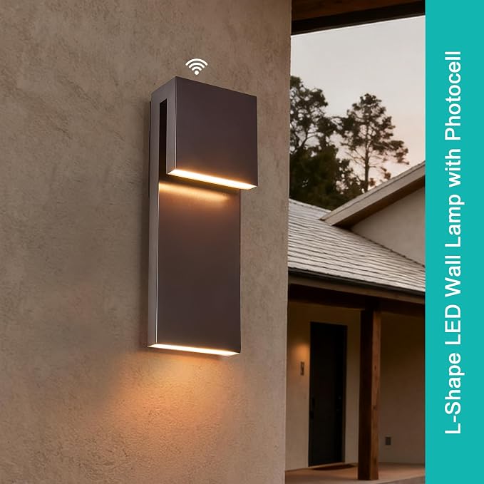 Tarentlight 15IN Outdoor Wall Sconce Fixture,Dusk to Dawn Patio Lights,Waterproof Exterior Lamp,Modern Wall Mounted with 17W 3000K LED, Bronze Finish,Outside Lights for House Front Door Entryway
