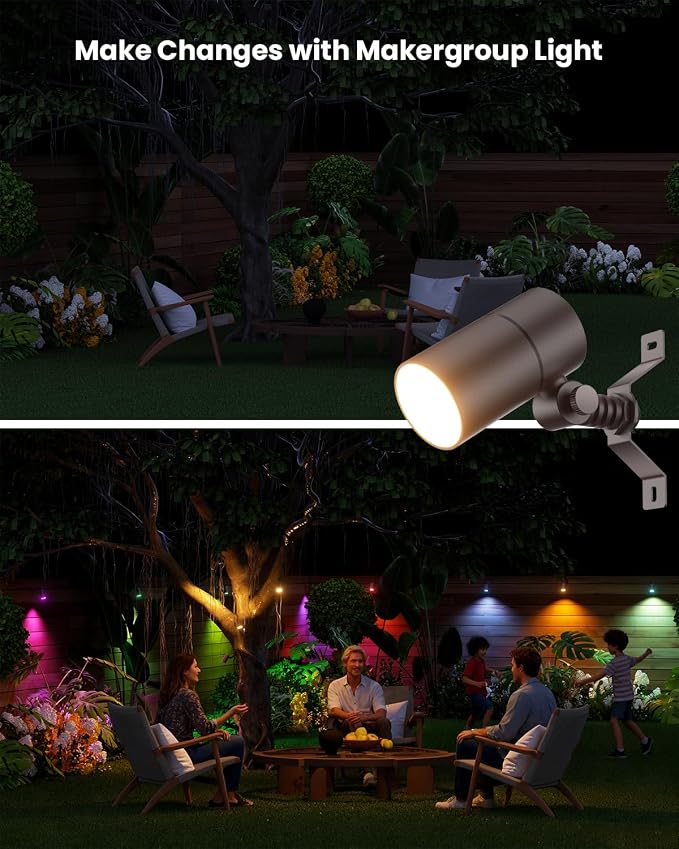 12V Low Voltage Landscape Light for Down Light Tree Lights, Remote Control RGBW MR16 LED Bulb, RGB+CCT Tunable 2700K-6500K, IP65 Waterproof Spotlight for Outdoor Garden Yard Fence (Brown)