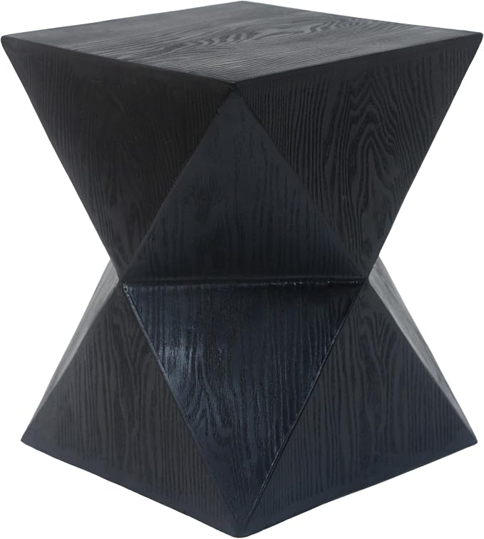 Concrete Side Table, Black, Prismatic Shape