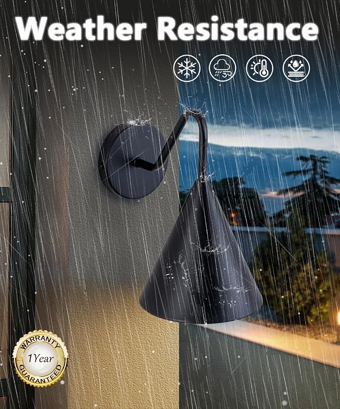 Outdoor Wall Lights 2 Packs, Dark Sky Integrated LED Porch Wall Sconce, 13W 3000K Exterior Lighting Fixtures Wall Mount for House, Barn, Garage