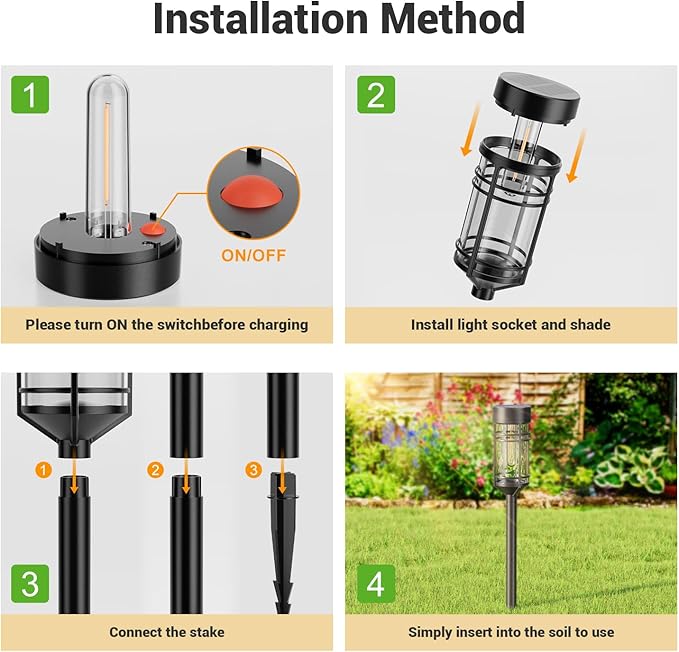 Amzarp 12 Pack Solar Garden Lights, Bright LED Solar Pathway Lights Outdoor IP65 Waterproof Rugged Shatterproof Auto On/Off for Landscape Garden Yard Walkway Driveway Lawn Lighting (3000K Warm White)