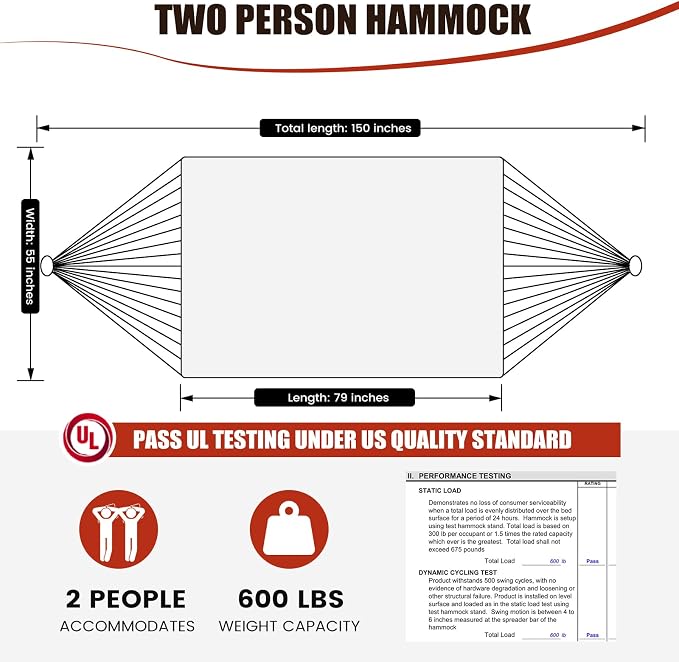 13 FT Tuscan Lattice Sienna/Taupe Quilted Hammock with Spreader Bars,Detachable Pillow and Chains,600lbs Capacity,Two Person Hammock for Outdoor, Patio, Backyard,Tree_Double Hammock