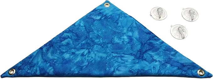 Hammock for Bearded Dragons, Blue Heaven Batik Fabric with Suction Cup Hooks