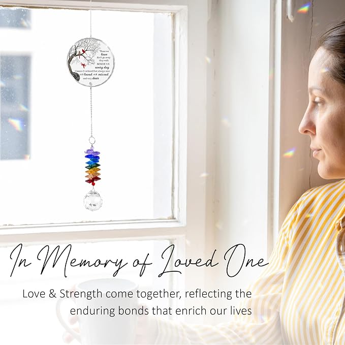 Memorial Suncatcher Ornament - Sympathy Gift for Loss of Loved One - Crystal Rainbow Maker - Those we Love Don't go Away - Hanging Crystal Decor Home Decor Window Décor