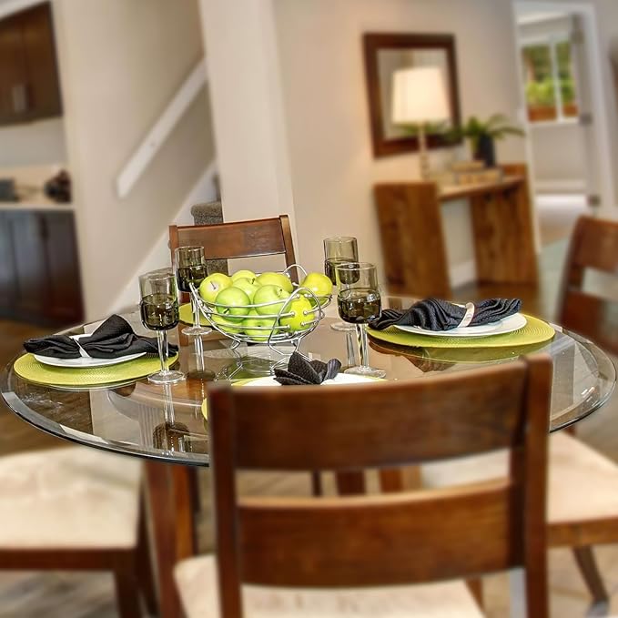 42 Inch Round Tempered Beveled Polished Edge Glass Table Top -1/2” Thick Round Glass Table Top–Heavy Duty, Dining, Coffee, and Office Tables by Fab Glass and Mirror