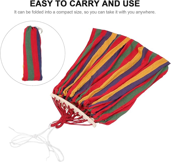 Canvas Camping Hammock with Extended Width Duckbill Buckle Anti-tip Design Load Capacity Portable Backpacking Swing for Travel Beach Garden and Outdoor Recreation