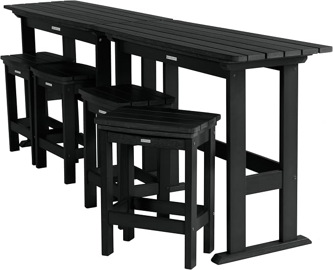 Highwood Lehigh 6pc Counter Height Balcony Dining Set, Black