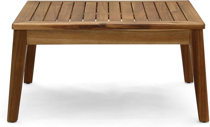 Christopher Knight Home Grena Outdoor Acacia Wood 10 Seater Sectional Conversation Set with Two Coffee Tables, Teak and Beige