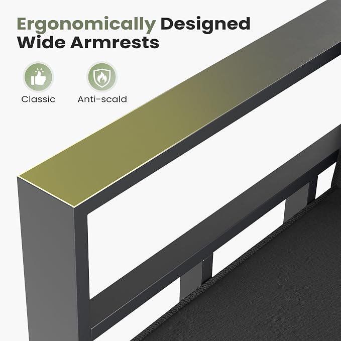 4 Piece Aluminum Patio Furniture Set, Thick Cushions, Aluminum Outdoor Sectional Conversation Set with Coffee Table for Porch, Backyard, Deck, Garden(Grey/Dark Grey-2)