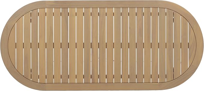 Christopher Knight Home Chuse Acacia Wood Dining Table Set for 6, Solid Wood Outdoor Dining Set for 6, 7 Piece Oval Patio Dining Table and Chair Set with Wicker Seat & Back, Light Brown + Light Teak