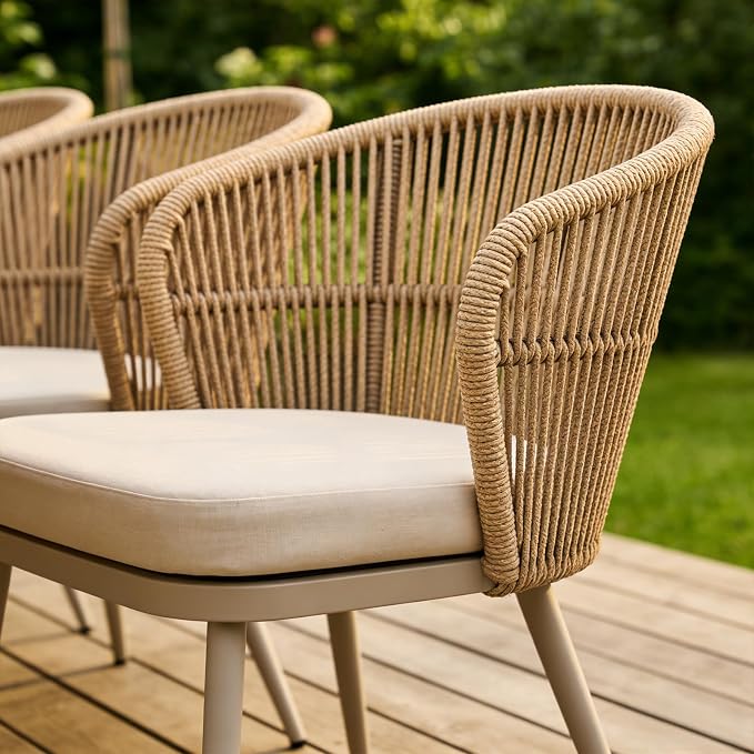 SUNSITT 11 Piece Outdoor Patio Dining Set, 65" - 107" Metal Expandable Outdoor Dining Table with X-Shape Legs, 10 Woven Wicker Outdoor Patio Chairs w/Removable Cushions for Garden, Beige