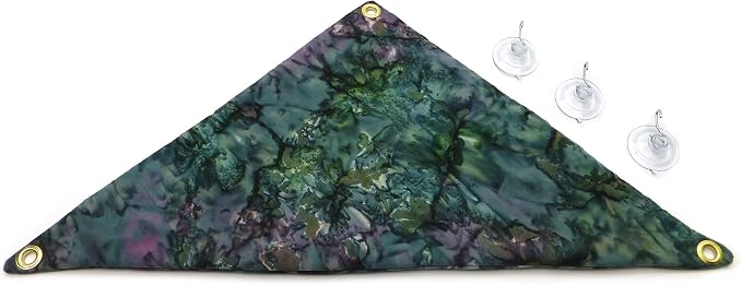 Hammock for Bearded Dragons, Bluegreen Lavendar Batik Fabric with Suction Cup Hooks