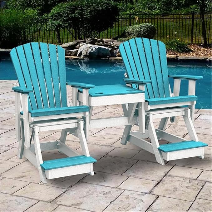 OS Home and Office 516ARW-K Double Balcony Height Glider with Center Table