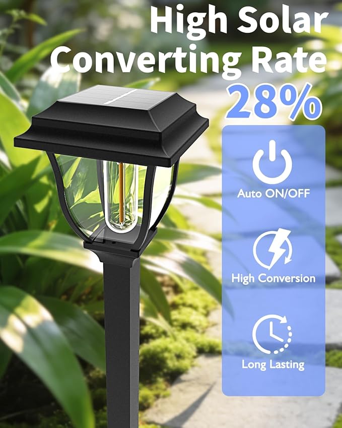 Solar Pathway Lights 12 Pack Mini Outdoor 3000K Bright Auto On/Off Solar Garden Lights Long Lasting Solar Powered Landscape Light for Path Yard Walkway Lawn Driveway Decor Lighting - Cool White
