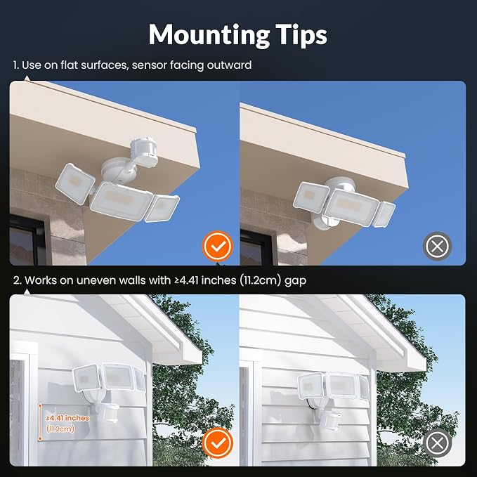 LEPOWER LED Security Light Motion Sensor Outdoor Lights, Bright 38W 4200LM | 72 FT Range, IP65, Easy to Install, 180° Motion Sensor, 5500K, 3 Head Detected Waterproof Flood Light for Garage, Yard, Porch