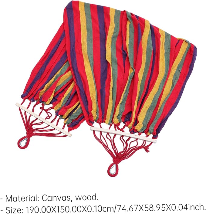 Rope Hammocks for Outside Camping Hammocks Striped Canvas Swing Bed Garden Travel for Adventure