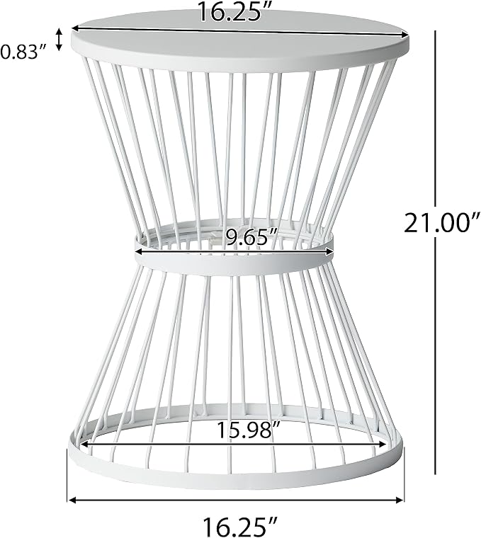 Christopher Knight Home Lassen Outdoor 16" Iron Side Table, Matte White