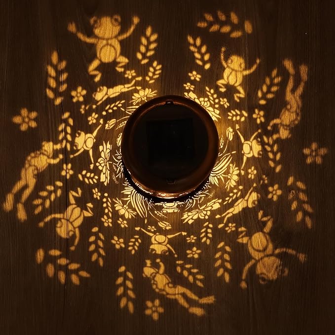 Frog Solar Lanterns Outdoor Waterproof Garden Decor Gifts for Women | Metal Hanging Solar Lights Birthday Gifts for Grandma Mom Solar Decoration Outside for Yard, Patio, Backyard, Porch