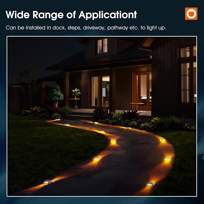addlon Solar Dock Lights Marine 24 Pack, 2CCT Outdoor Driveway Marker Deck Lights, IP67 Waterproof, Solar Powered Deck Light for Pathway Warning Step Sidewalk Patio, Warm White & Cool White, FCC