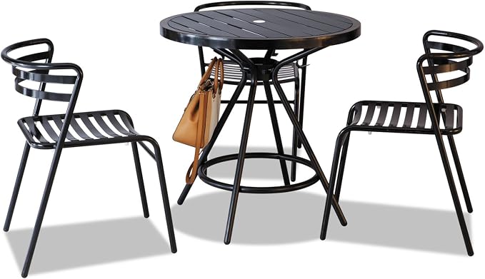 Safco 4361BL Indoor-Outdoor Table, 30" Round, Black