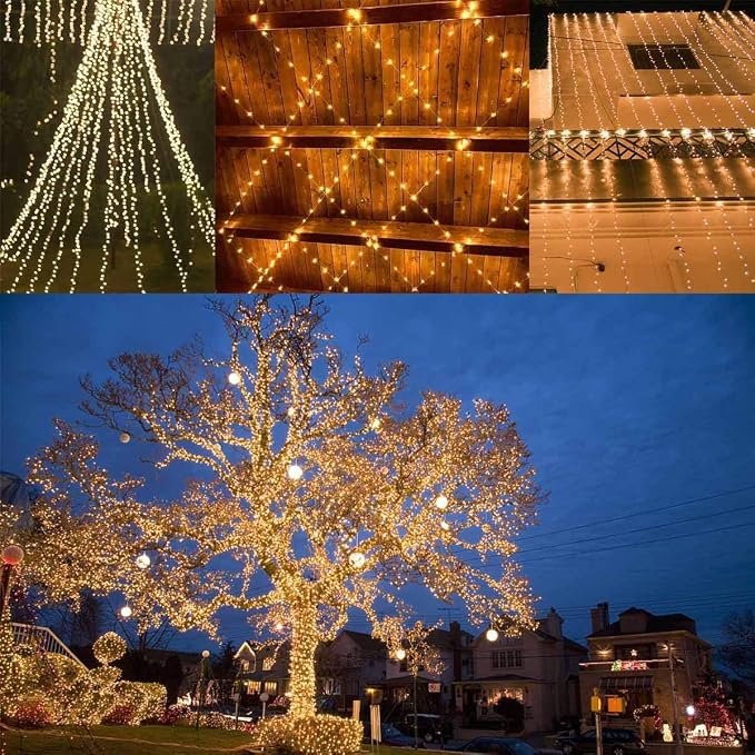 Solar String Lights Outdoor, 2 Pack 400LED 144FT Extra-Long Fairy Lights | 8 Lighting Modes, Copper Wire, Memory Function, Auto On/Off, Waterproof Twinkle Lights for Tree Garden Patio Party Xmas Decor