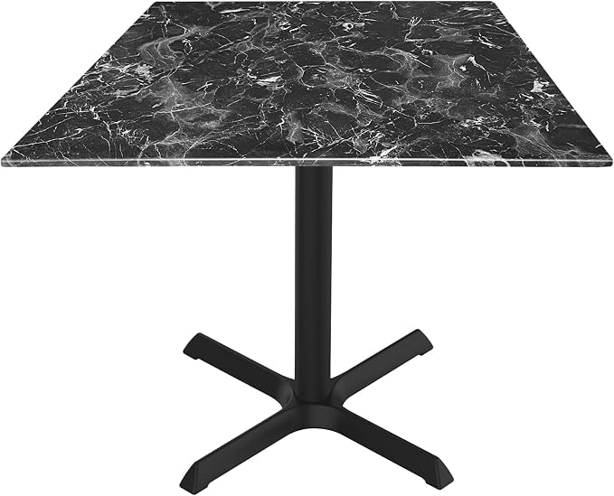HBS 30" Tall OD211 Indoor/Outdoor All-Season Table with 36" x 36" Square Black Marble Top