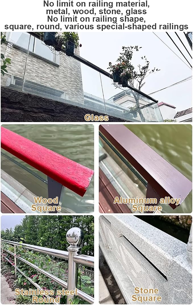 Wall-Mounted Table for Railings Outdoor Balcony Railing Side Table Balcony Bar Table for Railings Rounded Edges with Leveling Equipment Terrace Side Table for Patio Garden Balcony.
