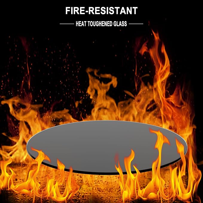 36 Inch Round Black Tempered Glass Table Top, Black Table Surface Protector, Safe 1/4" Thick-Round Polished Edge, Replacement Glass Top for Home, Office, Patio, Outdoor/Indoor