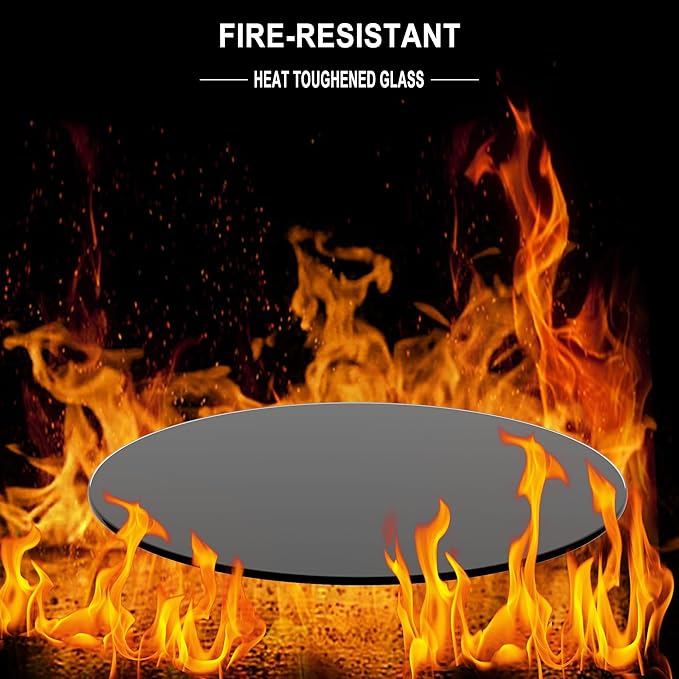 30" Tempered Glass Table Top Round Black Table Surface 1/4'' Thick Pencil Polished Edge Multipurpose for Dining, Coffee, Restaurant and End Table (30 inch-Black)