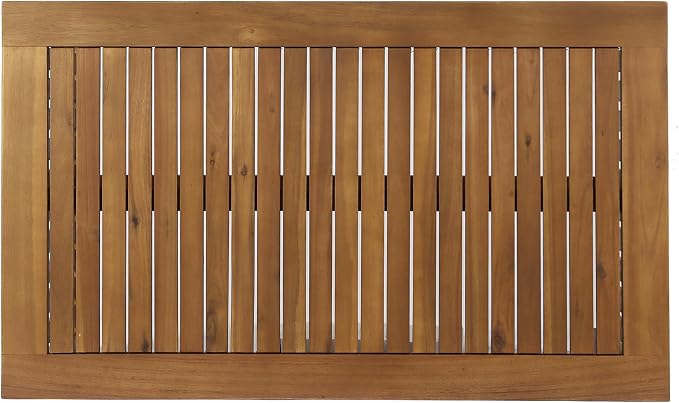 Merax Outdoor Acacia Wood Coffee Table, All-Weather Patio Tables for Outside, Backyard, Porch, Garden, Balcony, Poolside, Brown + Antique Bronze