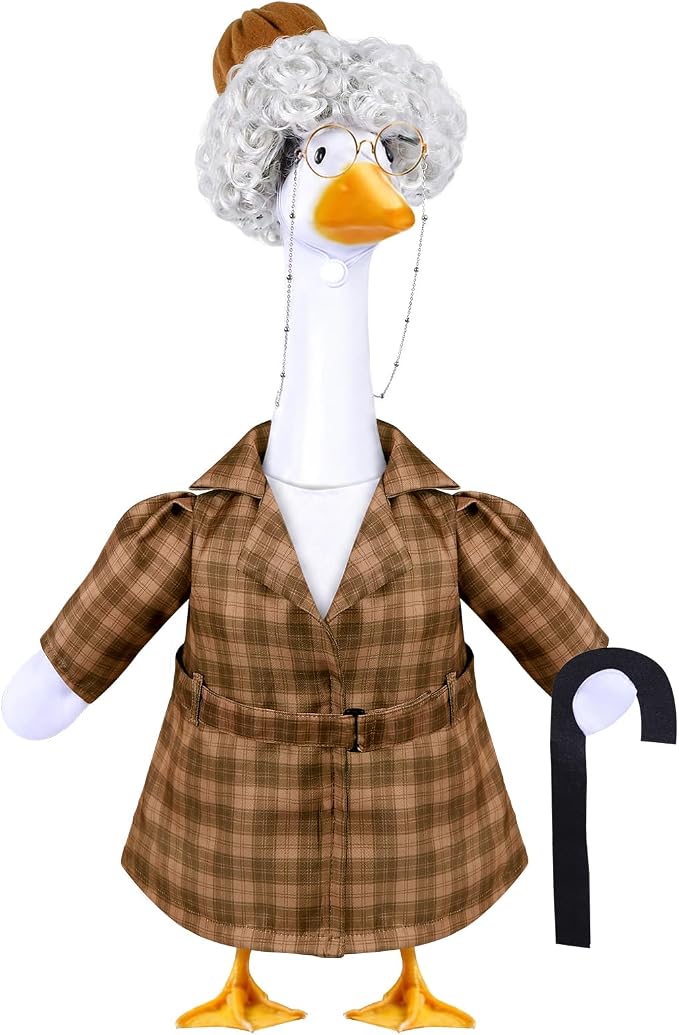 Old Lady Porch Goose Outfits Spring Summer Grandma Goose Clothes for 23" Porch Goose 100 Days of School Outdoor Garden Patio Yard Lawn Art Decoration