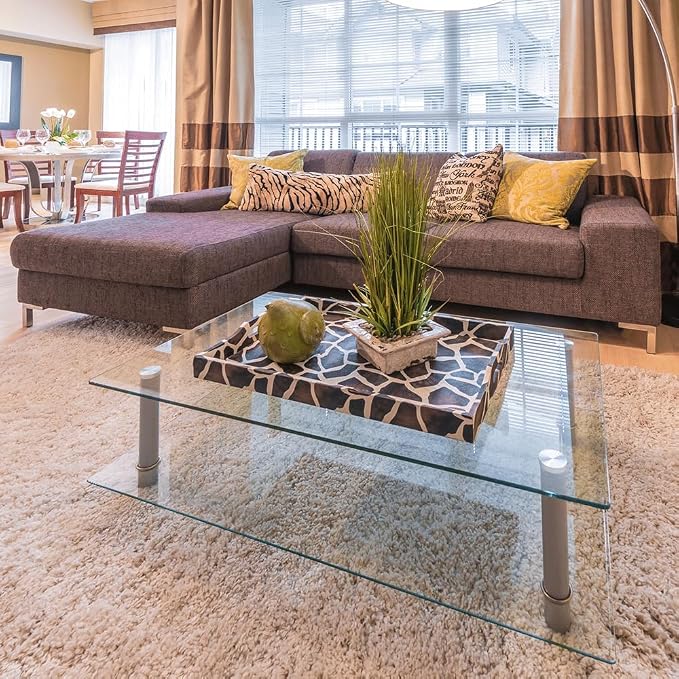 Dulles Glass 22 inch Square Glass Table Top - Tempered - 1/2" Thick Glass Surface, Safe Flat Polished, Eased Corners, Multipurpose for Dining Table, Patio, Coffee and End Table