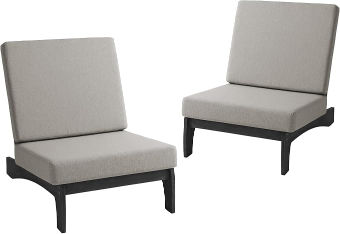 2 Piece Wood Patio Chair Outdoor Bistro Chairs, All Weather Outdoor Furniture Patio Chair Backyard Seating Group Conversation Sets - Light Camel/Dark