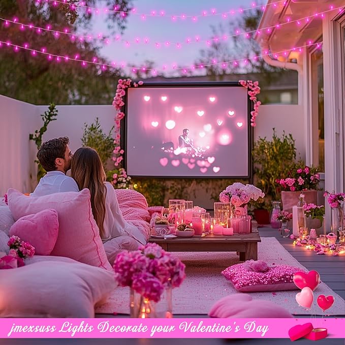 JMEXSUSS 600 LED Pink Christmas String Lights Indoor Outdoor Plug in | 168ft Pink Fairy Lights for Bedroom Romantic Tree Patio Wedding Party Christmas Room Decor, Remote Timer Clear Wire