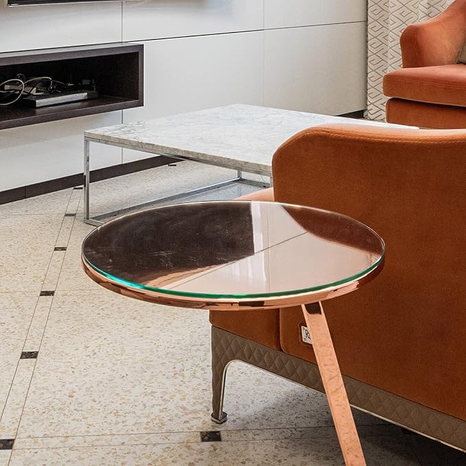 25 Inch Round Tempered Glass Table Top, 1/4 Inch Thick Flat Polished Edge Heavy Duty Glass Top for Dining, Coffee, Kitchen, and Office Tables by Fab Glass and Mirror