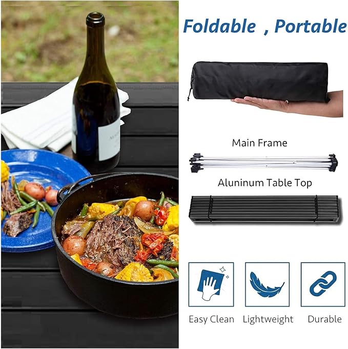 Folding Dining Table Outdoor Garden Furniture Sets Coffee Side Marching Tables Salon porable Folding Picnic Fishing Table Camping Supplies Equipment (Color : Blue 40x35x29cm)