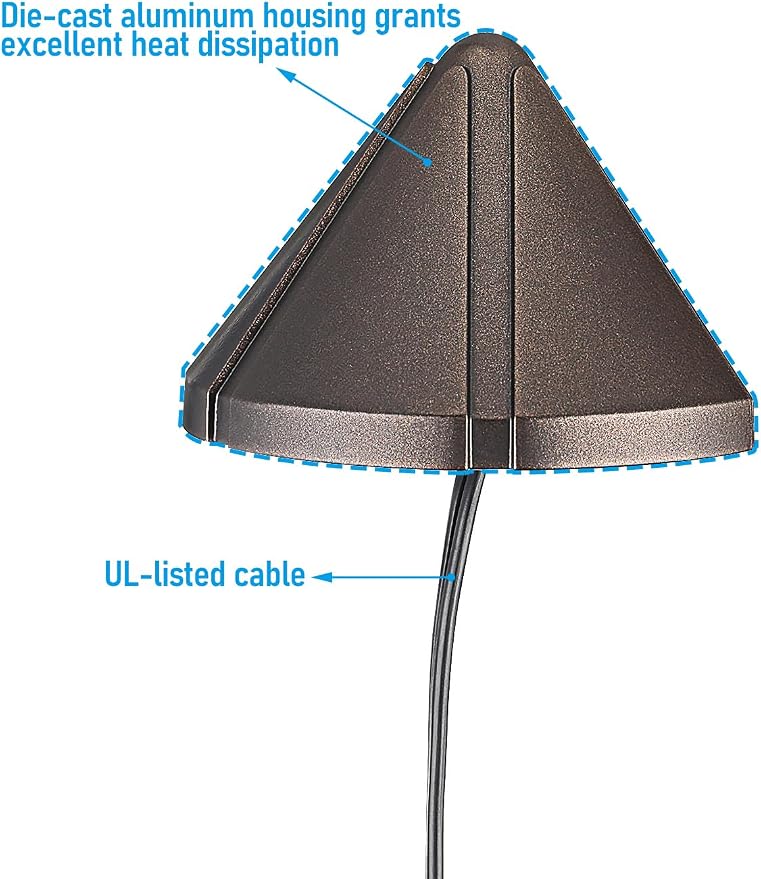 LEONLITE 8-Pack 5CCT Low Voltage LED Deck Light Triangle Oil Rubbed Bronze | 12-24V AC/DC Stair Railing Light, CRI90, IP65, Aluminum, Landscape Step Fence Lighting, 1800K/2700K/3000K/4000K/5000K