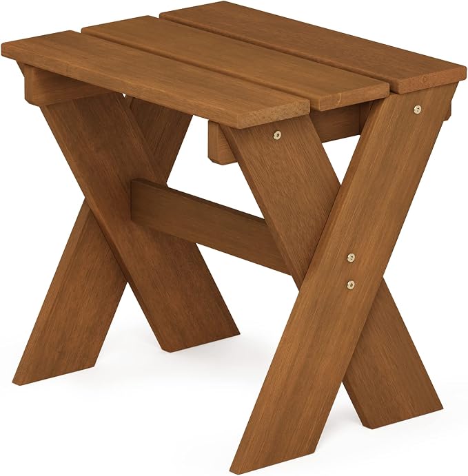 Furinno TIOMAN Patio Table, Outdoor Side Table, Flower Stand, Coffee Table, for Patio, Garden, Porch, Natural