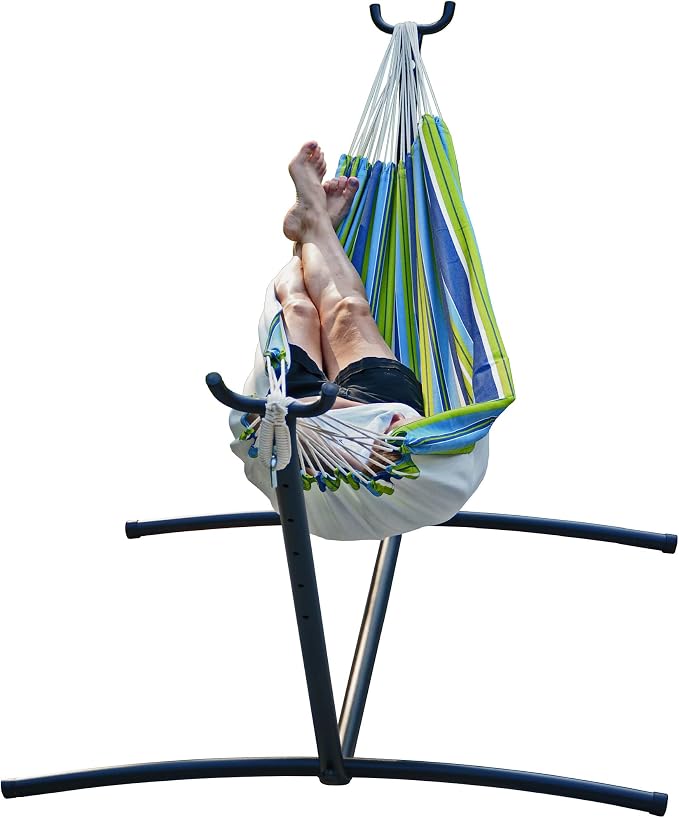 Algoma Net Portable Hammock Combo with Stand and Carry Bag, Blue