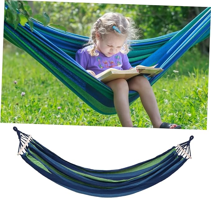 Garden Widened Canvas Hammock Portable Swing for Camping Outdoor Use Thickened Hanging Design for Adults Boys and Girls Easy Setup for Relaxation and Travel