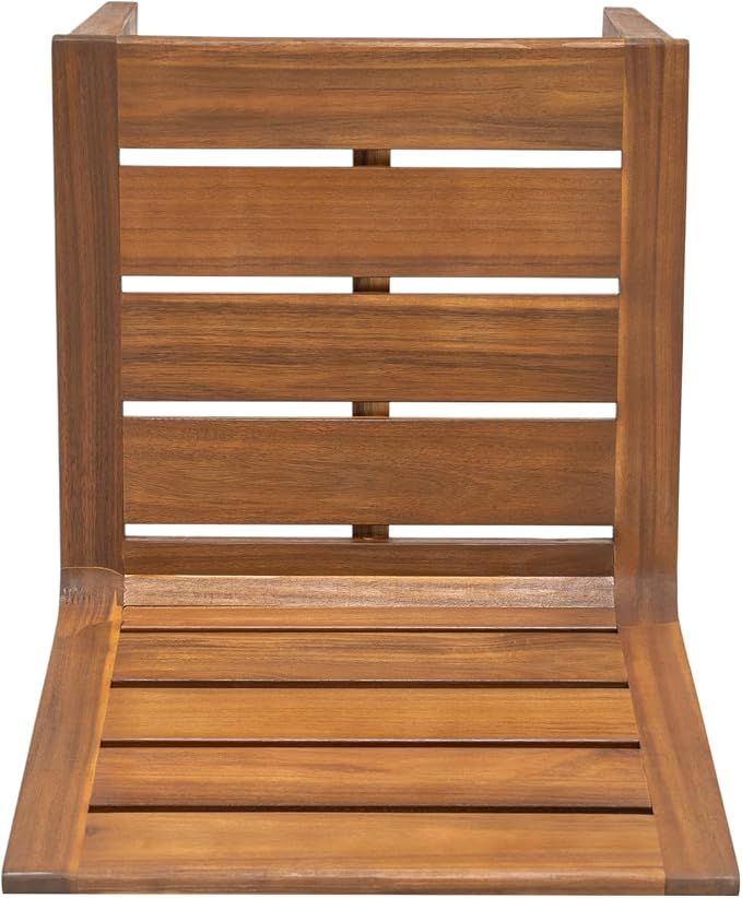 Christopher Knight Home Elva Acacia Wood Dining Table Set for 6, Solid Wood Outdoor Dining Set for 6, Weather Resistant 7 Piece Oval Patio Dining Table and Chair Set with Slatted Design, Teak